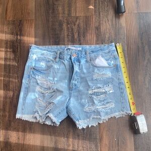 Celebrity Pink Ripped Light Blue Jean Shorts